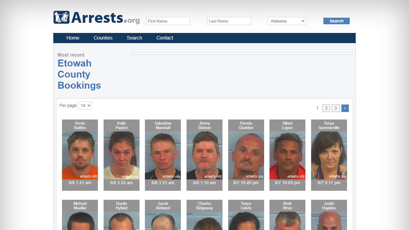 Etowah County Arrests and Inmate Search